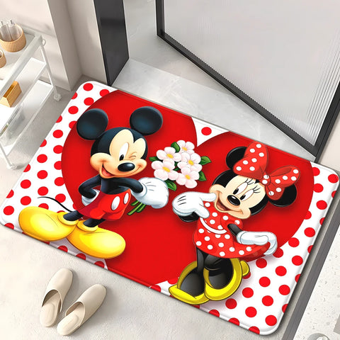 Navak Teppich Mickey und Minnie Maus Kinderzimmer Rot Niedliche Matte Kinderzimmer Teppich Babyzimmer Dekor Geschenk für Kinder Bereich Teppich Kinderzimmer Dekor Teppich