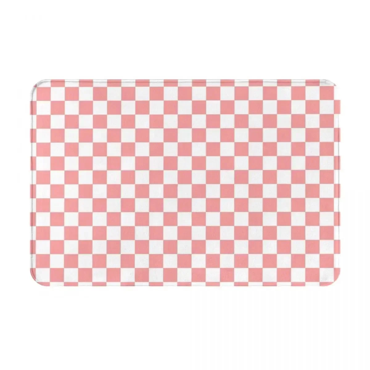 Navak Carpet Checkered Pattern Pastel Pink X White Doormat Rug Carpet Mat Footpad Polyester Non-slip Absorbent Mat Entrance Kitchen Bedroom