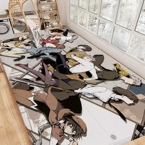 Navak Carpet Bungo Stray Dogs Zimmermatten Retro Multiple Choice Wohnzimmer Küchenteppich Rutschfester Willkommensteppich