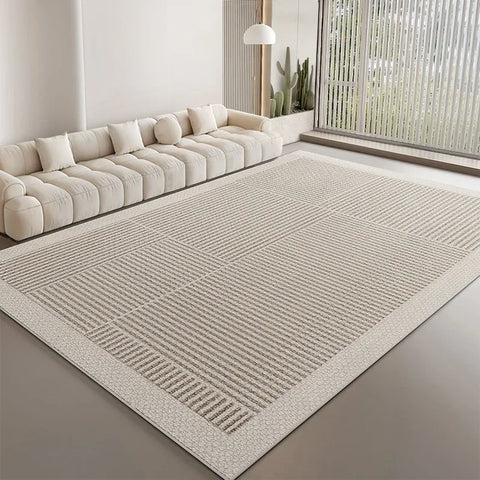 Navak Carpet Exclusive Picks Cremefarbener Schlafzimmerteppich, schlichter Bett-/Tischkissenteppich, leichter Luxus-Wohnzimmerteppich, komplettes Sofa, Kaffee, Heimdekoration