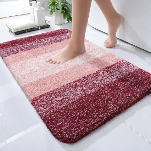 Navak Carpet Kitinjoy Badezimmerteppich, extra weich, saugfähig, Mikrofaser, rutschfest, Plüsch, zottelig, maschinenwaschbar, Badezimmerteppich