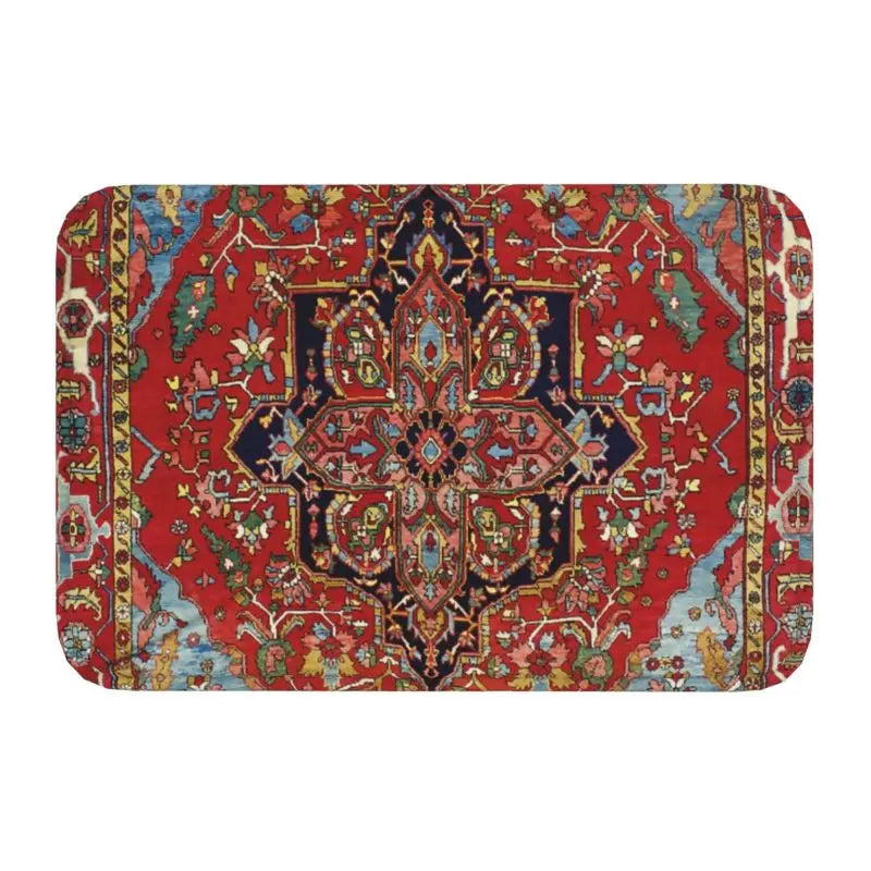 Navak Teppich, blau, antik, persischer Isfahan-Seidenteppich mit Tieren, Eingangsmatte, Stammes-Ethno-Blumenmuster, Badematte, Teppich