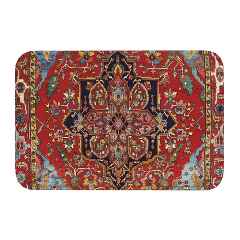 Navak Teppich, blau, antik, persischer Isfahan-Seidenteppich mit Tieren, Eingangsmatte, Stammes-Ethno-Blumenmuster, Badematte, Teppich