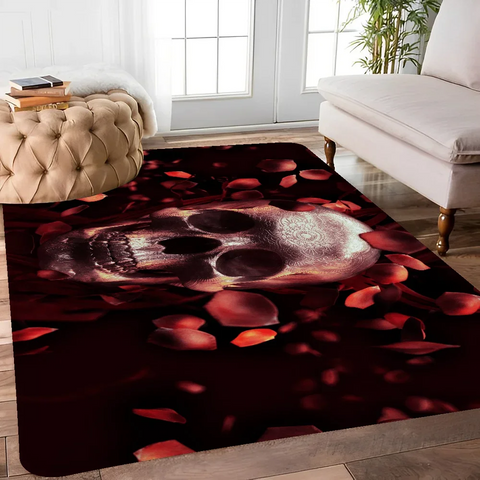 Navak Teppich Dark Horror Skull Anime Bodenteppich Nordischer Stil Home Fußmatte Badezimmer-Toilettenmatten Schlafzimmer Nachttischmatten
