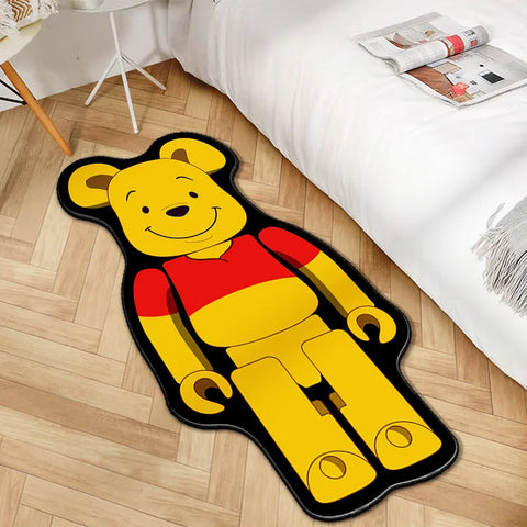 Navak Teppich, unregelmäßiger Cartoon-Bearbricks-Teppich, mehrfarbig, Gewaltbär-Teppich für Schlafzimmer, Nachttisch, rutschfest, modisch, für Zuhause, Bodenmatte