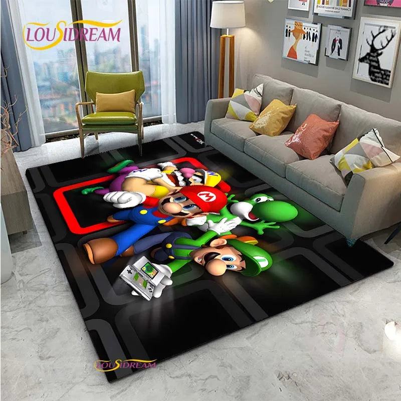 Navak Teppich Mario Cartoon Anime Teppich für Wohnzimmer Schlafzimmer Niedliche Teppiche Tisch Küchentür Kinder Rutschfeste Fußmatten Alfombra Geburtstagsgeschenk