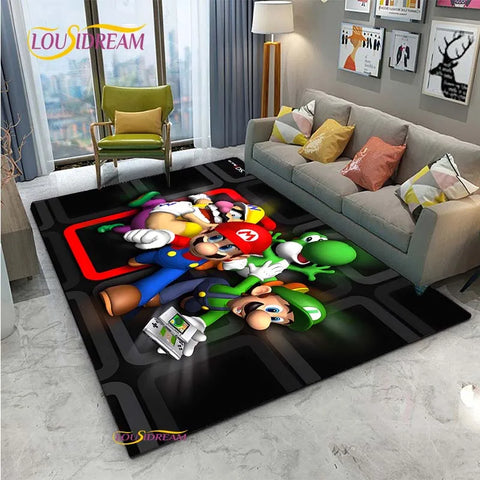 Navak Teppich Mario Cartoon Anime Teppich für Wohnzimmer Schlafzimmer Niedliche Teppiche Tisch Küchentür Kinder Rutschfeste Fußmatten Alfombra Geburtstagsgeschenk