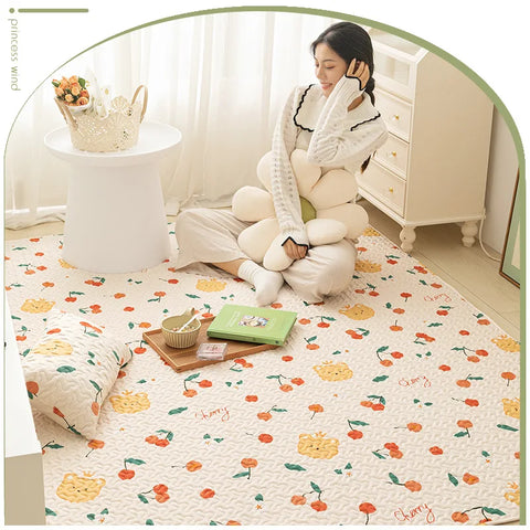Navak Teppich-Fußmatten Dicke Baumwollkissen Baby-Krabbelteppiche Kinderzimmer Schlafzimmer Nickerchenmatte Kinderspielteppich Wohnzimmer Kindersitzunterlage