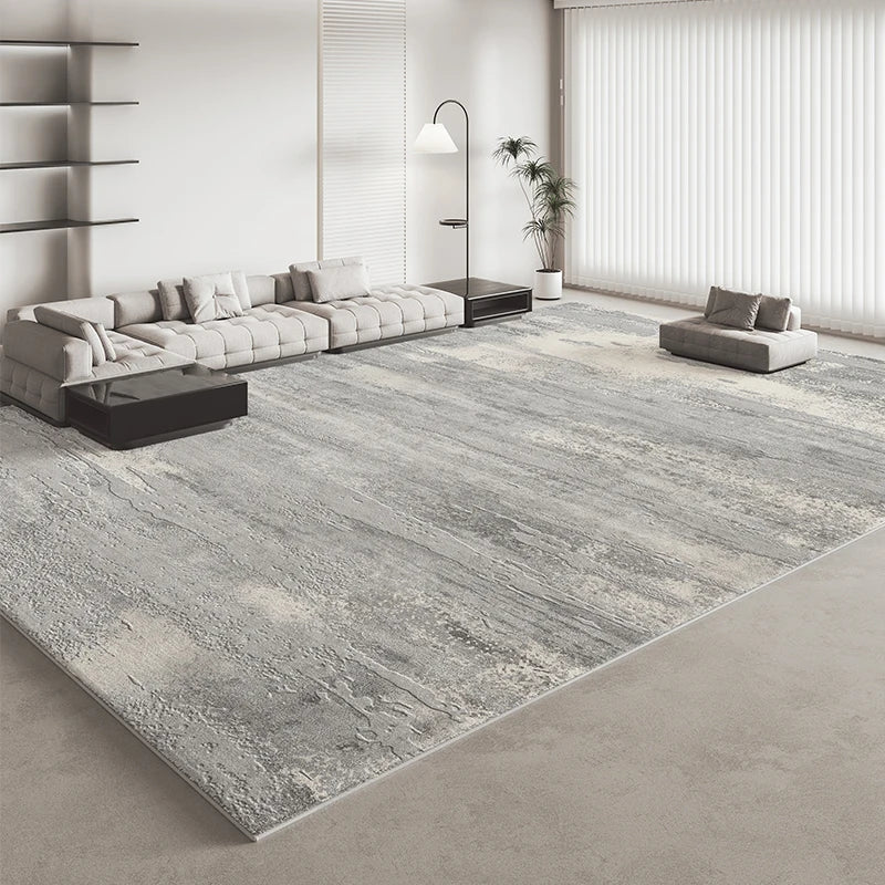 Navak Teppich, italienischer minimalistischer Teppich für Wohnzimmer, leichtes Luxus-Schlafzimmerdekor, Plüschteppich, flauschig, weich, grau, verdickte Matte