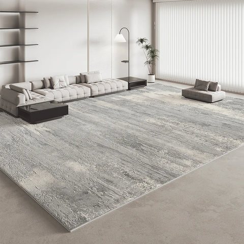Navak Teppich, italienischer minimalistischer Teppich für Wohnzimmer, leichtes Luxus-Schlafzimmerdekor, Plüschteppich, flauschig, weich, grau, verdickte Matte