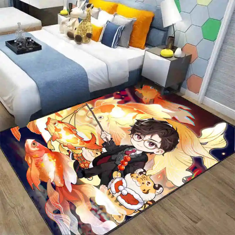 Navak Carpet Exclusive Picks Japanischer Anime-Schlingenteppich – maschinenwaschbarer Nachttischteppich für Airbnb, Hotel, gemütliche Wohndekoration