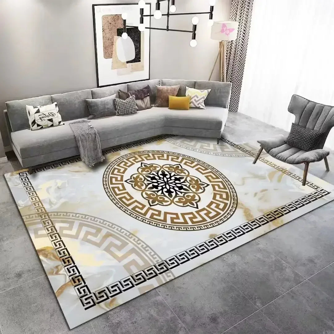 Navak Carpet Luxury Rugs and Carpets for Living Room Decoration Elastic Mat Bedroom Carpet Home Decor Non Slip Floor Mats Machine Washable