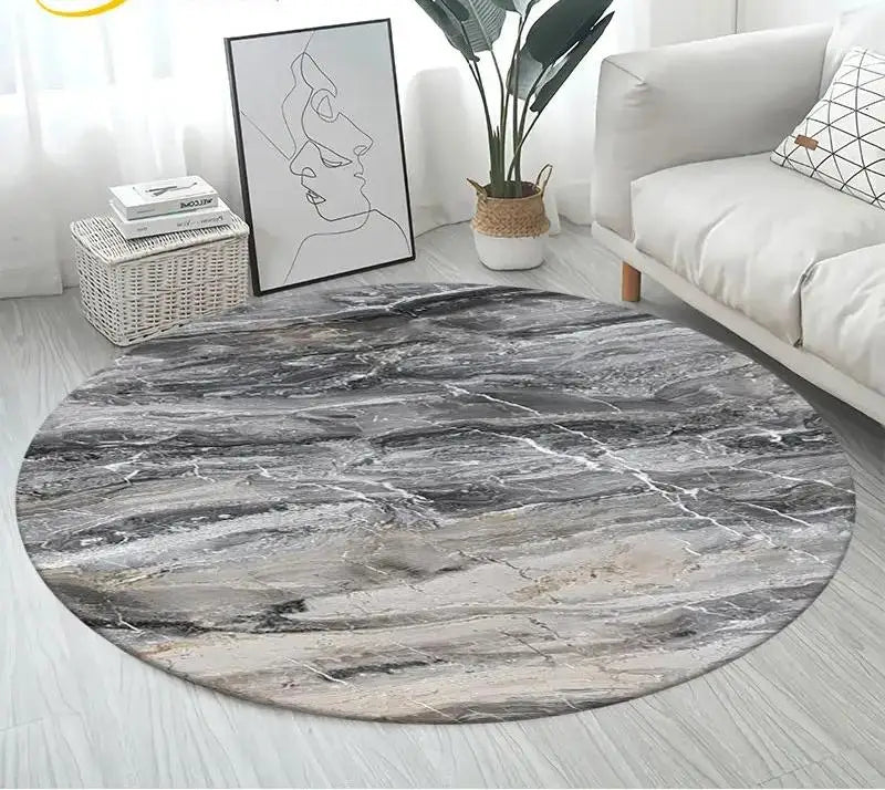 Navak Carpet Nordic Colour Green Gold White Marble Round Carpet Balcony Floor Mat Bathroom Living Room Home Yoga Coffee Mats Home Decor Rug