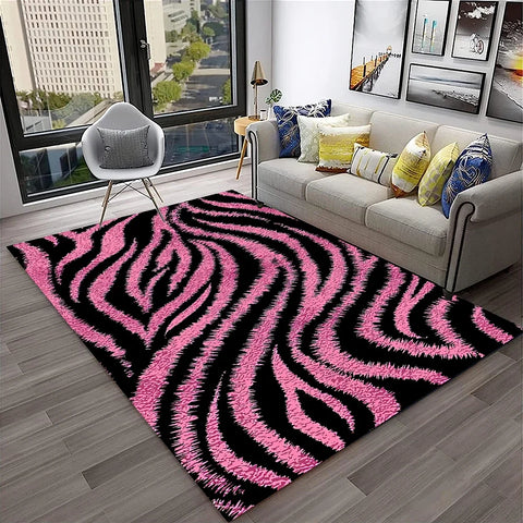 Navak Carpet Exclusive Picks Waschlappen-Teppich, Zebra-Streifen-Teppich, weich und gemütlich, stumm, für Schlafzimmer, Wohnzimmer, Garderobe, Sofa, Nachttisch, Dekoration, Heimdekoration