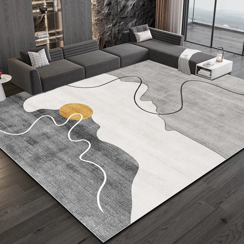 Navak Teppich, leichter Luxus-Studienteppich, großflächiger Teppich im nordischen Stil für Wohnzimmer, minimalistisches Schlafzimmerdekor, Nachttischteppich, waschbare Matte für Zuhause