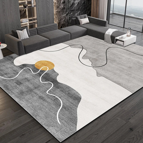 Navak Teppich, leichter Luxus-Studienteppich, großflächiger Teppich im nordischen Stil für Wohnzimmer, minimalistisches Schlafzimmerdekor, Nachttischteppich, waschbare Matte für Zuhause