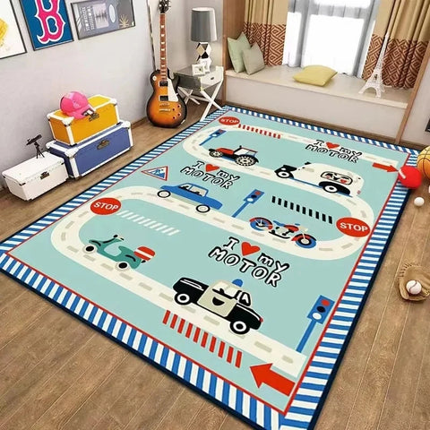 Navak Teppich, Parkplatz, Kinder-Krabbelteppiche für Wohnzimmer, Dekoration, Kinderzimmer, Heimdekoration, Sofa-Teppich, rutschfester Teppich, Bodenmatte