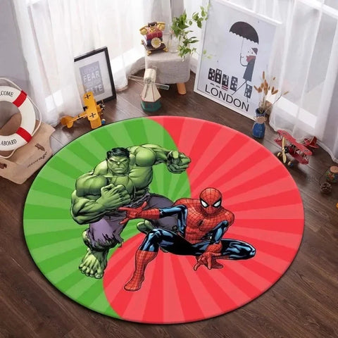 Navak Carpet Daily Picks DISNEY Marvel The Avengers Runder Teppich Anime-Teppich Rutschfeste Spielmatte Niedliche Bodenteppiche für Wohnzimmer, Schlafzimmer, Kindermatten