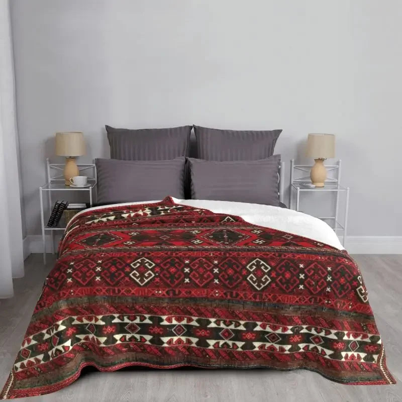 Navak Teppich Sofa Fleece Baluch Flachgewebe Antiker Afghanistan Teppich Überwurfdecke Warmer Flanell Türkischer Kelim Ethnische Kunst Decken Tagesdecken