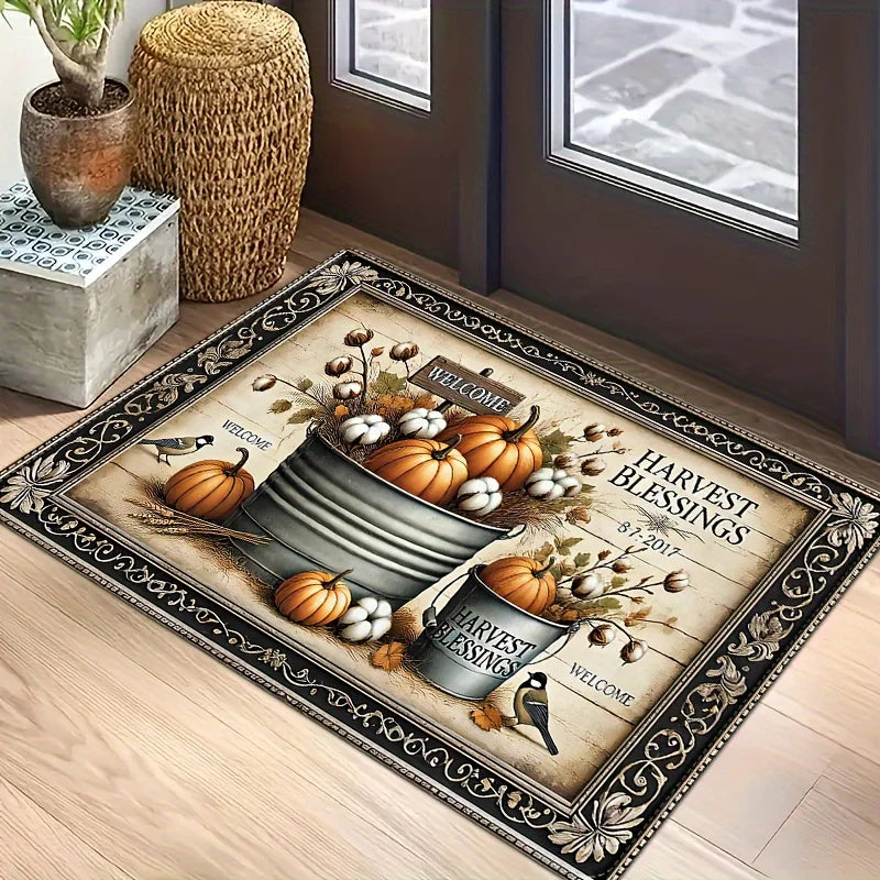 Navak Teppich Thanksgiving Herbst Kürbis Thema Fußmatte Küche Badezimmer Wäsche rutschfeste Bodenmatte Wohnzimmer Balkon Flur Eingangsteppiche