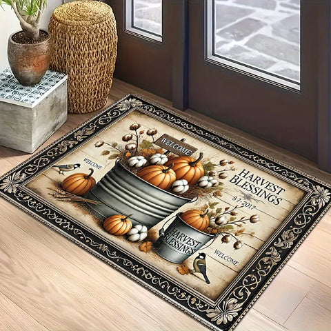 Navak Teppich Thanksgiving Herbst Kürbis Thema Fußmatte Küche Badezimmer Wäsche rutschfeste Bodenmatte Wohnzimmer Balkon Flur Eingangsteppiche