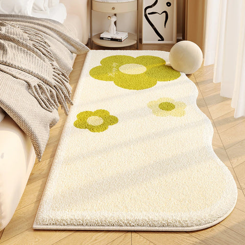 Navak Carpet Exclusive Picks Teppich für Schlafzimmer Flanell Nachttisch Teppich Nordisch Einfach Frische Blumen Schlafzimmer Wohnzimmer Sofa Teetisch Teppich