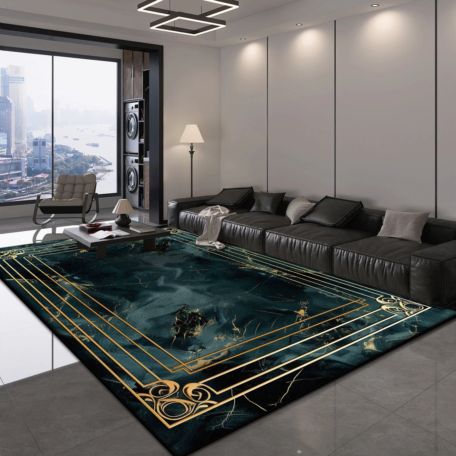 Navak Teppich Nordischer Luxusteppich Wohnzimmerdekoration Lounge Couchtische Rutschfeste große Teppiche 200x300 Faltbare weiche Matten für Schlafzimmer und Nachttische