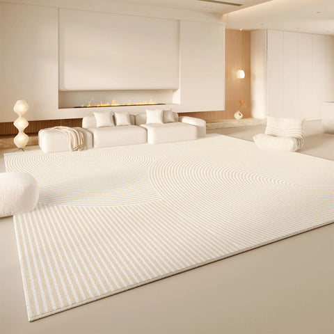 Navak Carpet Exclusive Picks Cremefarbener Wind-Teppich für das Wohnzimmer, leichtes, luxuriöses Premium-Feeling, Bodenmatte aus Kunstkaschmir, groß, voll gepflastert, Home Essentials