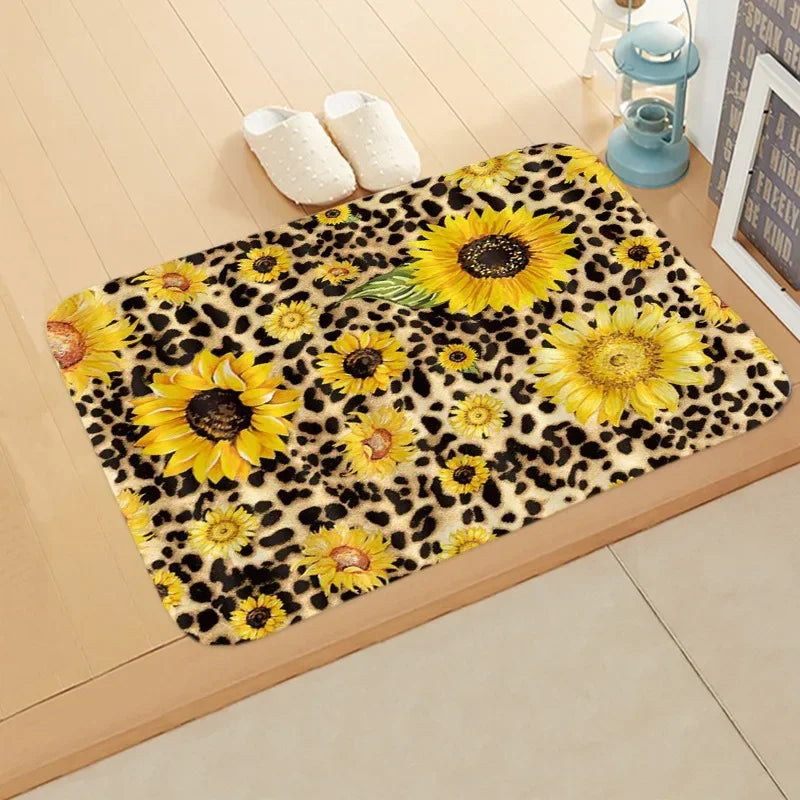 Navak Teppich, Sonnenblumen-Eingangs-Willkommens-Fußmatte, Blumen, Schlafzimmer, Nachttisch-Dekor, Teppich, rutschfest, Badezimmer, Küche, Fußmatten für den Innenbereich