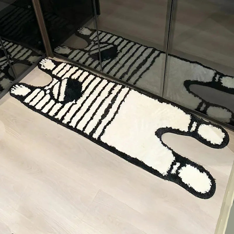 Navak Carpet Exclusive Picks 1 Stück Cartoon-Tier-Dekorationsteppich Schlafzimmerteppich Flauschiger Nachtvorleger Kunstkaschmir-Bodenmatte Weiche Anti-Rutsch-Badematte