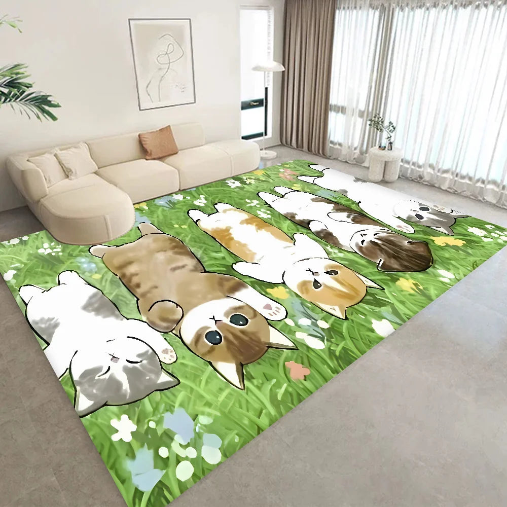 Navak Teppich, lustige Katze, Mofusand, Bodenmatte, Retro, Multiple-Choice, Wohnzimmer, Küche, Teppich, rutschfest, moderne Heimdekoration