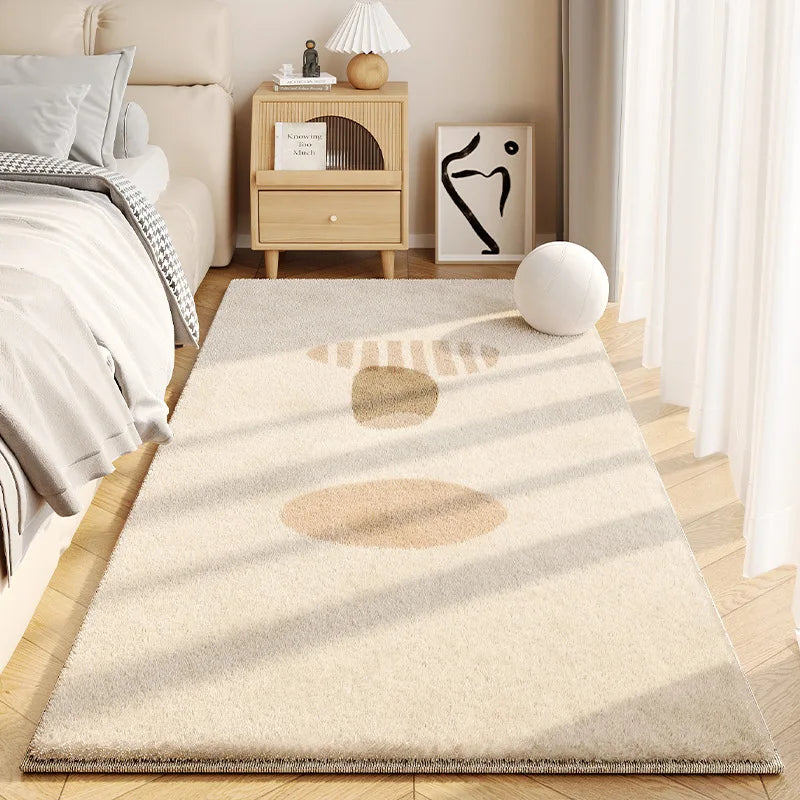 Navak Carpet Exclusive Picks – Einfacher, cremefarbener Kunstkaschmir-Teppich für Wohnzimmer, flauschige Teppiche, Heimdekoration, Schlafzimmer, Garderobe, Nachttisch, rutschfeste Teppiche