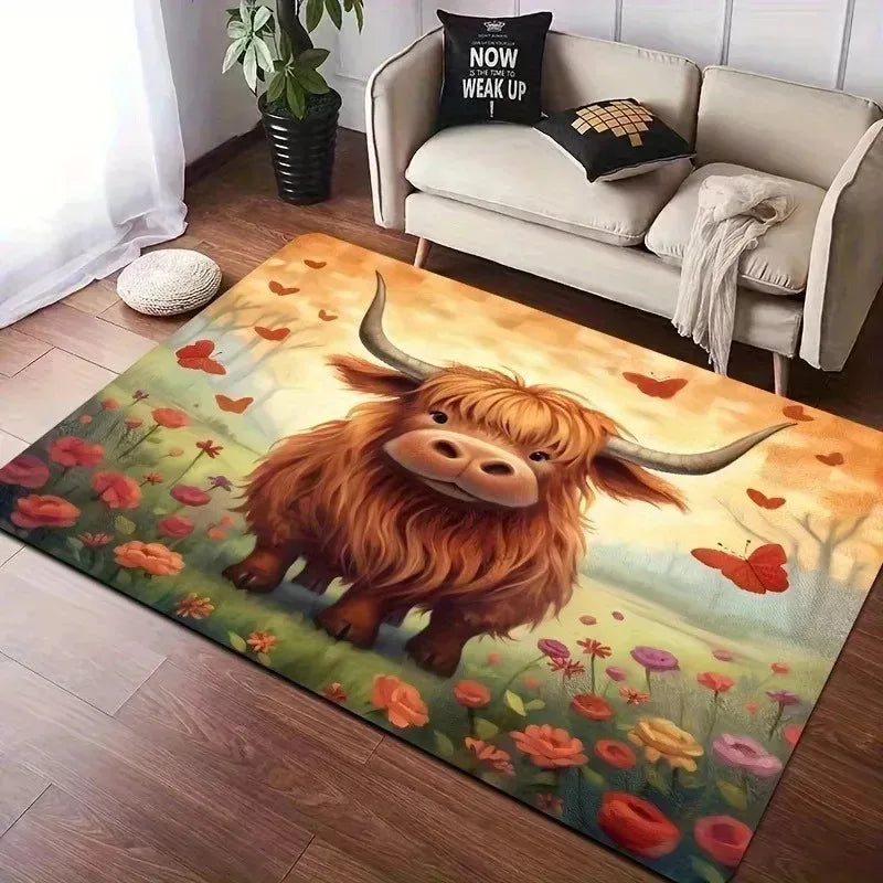 Navak Carpet 1 Stück Küchenteppich mit Milu-Hirschmuster, rutschfeste Fußmatten für Zuhause, Pop-Design, Badezimmerteppich, Badematte, Teppich für Zuhause, Waschbecken, Wäschedekor