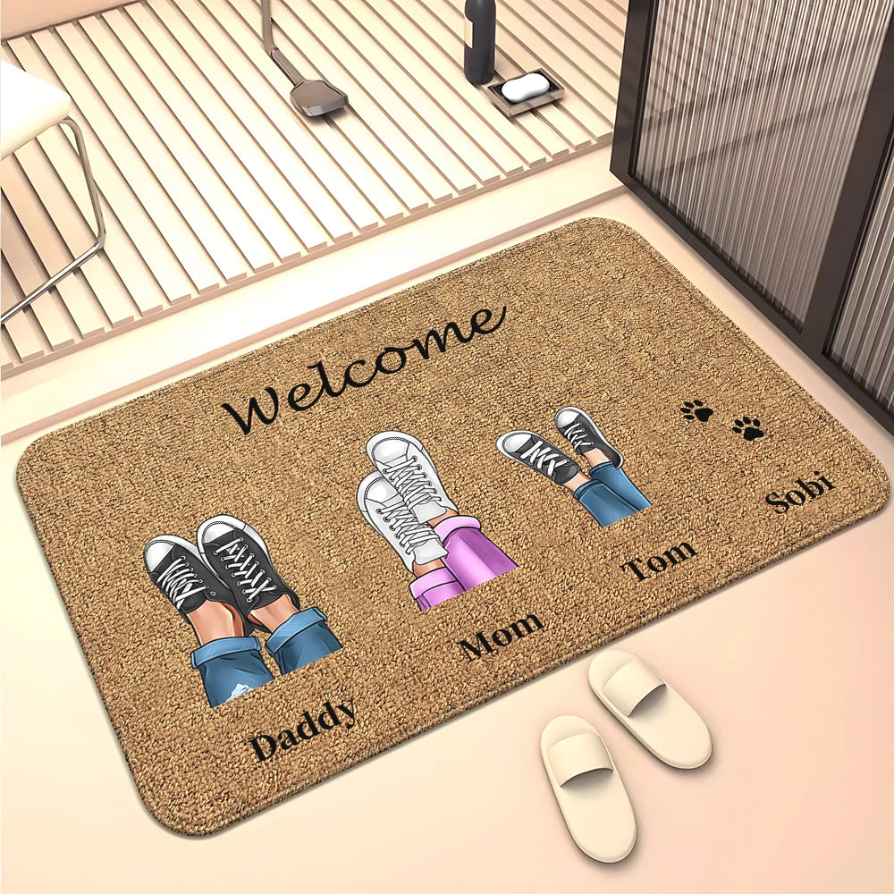 Navak Teppich Familienmitglieder Zuhause Wohnzimmer Sofa Fußmatte Dekoration Anti-Rutsch-Bodenmatte Niedlicher Teppich Fußmatte Teppich Bereich Teppich Kawaii Teppich