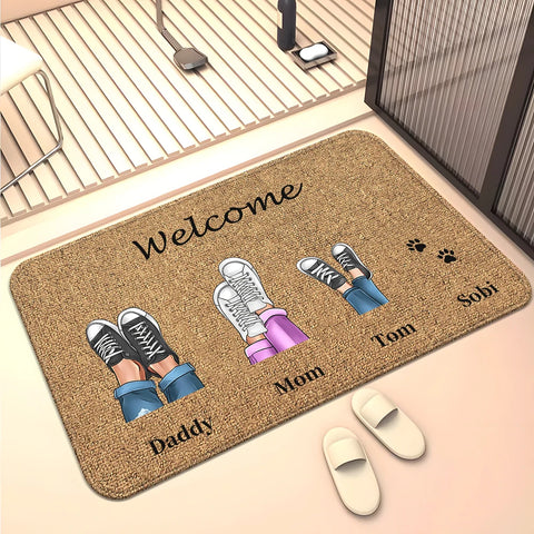 Navak Teppich Familienmitglieder Zuhause Wohnzimmer Sofa Fußmatte Dekoration Anti-Rutsch-Bodenmatte Niedlicher Teppich Fußmatte Teppich Bereich Teppich Kawaii Teppich