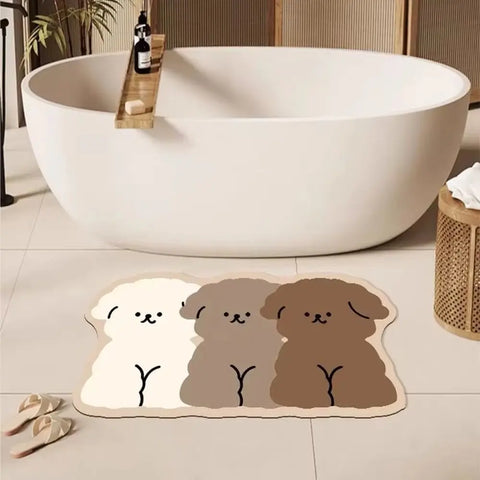 Navak Carpet Exclusive Picks Diatom Mud Cartoon Puppy - Themenmatten: Ideal für Tür, Bad und Küche. Sie sind leicht zu reinigen, ermöglichen Trocken- und Nassseparation