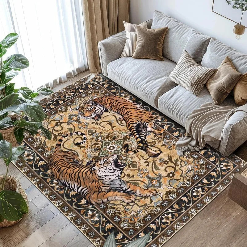 Navak Teppich, Wohnzimmerteppich im nordischen Stil, blauer Tigerdruck, Schlafzimmerteppich, große Fläche, maschinenwaschbar, rutschfeste Couchtischmatten, Alfombra 러그
