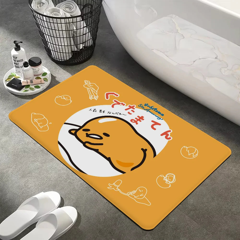 Navak Carpet G-Gudetama L-Lazy Egg Floor Mat INS Style Soft Bedroom Floor House Laundry Room Mat Anti-skid Bedside Area Rugs