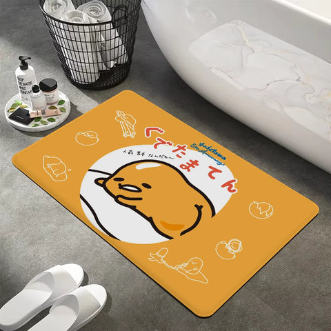 Navak Carpet G-Gudetama L-Lazy Egg Floor Mat INS Style Soft Bedroom Floor House Laundry Room Mat Anti-skid Bedside Area Rugs