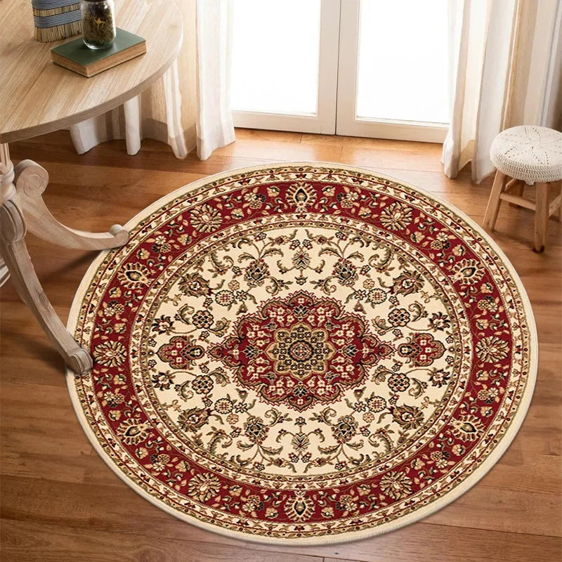 Navak Carpet Vikama Crystal round boho living room carpet ethnic style full cover bedroom study floor mat home rocking chair non-slip carpet