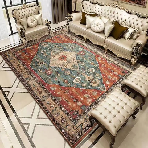 Navak Teppich, Bohemian-Teppich, nordischer Retro-Ethno-Stil, Kristall-Samtmatten, Sofa, Couchtisch, große Fläche mit Teppich bedeckt