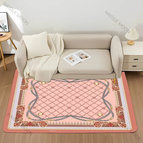 Navak Carpet 1PC Royal Luxury Style Flowers Printed Carpet Living Room Bedroom Sofa Office Large Area Decorative Mat Multi-Size Luxury Gifts