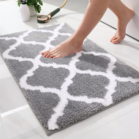 Navak Carpet Olanly Shaggy-Badematte, Mikrofaser, super saugfähig, Badezimmer-Duschvorleger, rutschfest, weiche Duschmatten, Bodenplüschteppich, Fußwaschmatte