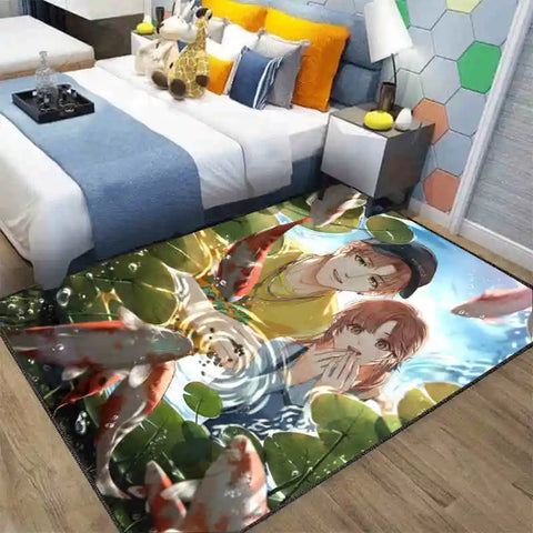 Navak Carpet Exclusive Picks Japanischer Anime-Schlingenteppich – maschinenwaschbarer Nachttischteppich für Airbnb, Hotel, gemütliche Wohndekoration