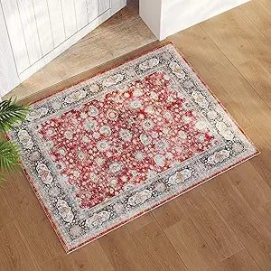 Navak Carpet 8x10 Teppich, waschbarer Boho-Teppich, weicher großer Teppich, rutschfest, fusselfrei, Vintage-Teppich aus Kunstwolle für Wohnzimmer, Bauernhaus, Esszimmer