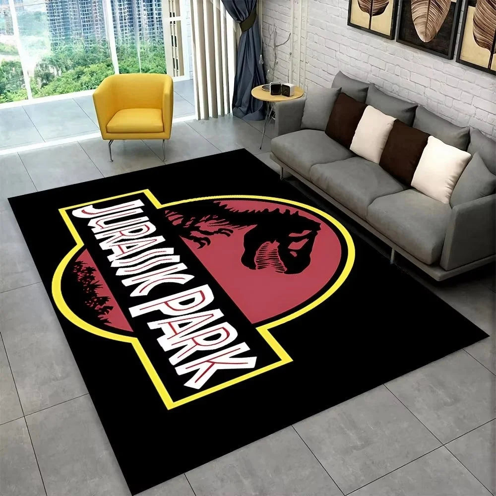Navak Carpet 3D J-Jurassic Park Dinosaurier-Teppich, großer Teppich, Schlafzimmer, Kinderspielzimmer, Bodenmatte, rutschfest, Wohnzimmer-Dekor, lustiger Sofa-Akzent