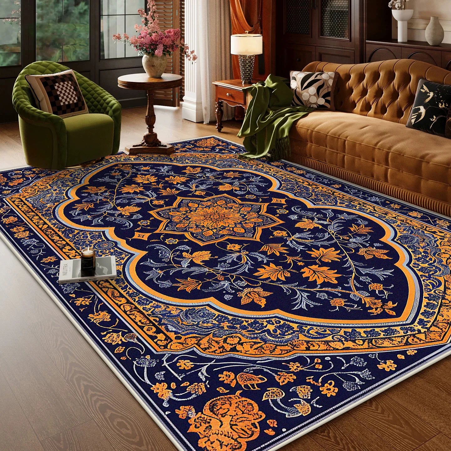 Navak Carpet Persian Style Living Room Carpet Luxury Decoration Sofa Area Fluffy Soft Rugs Home Room Non-slip Washable Mat Floor