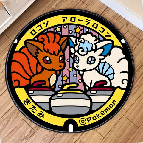 Navak Carpet Daily Picks Cute Pokemon Wartortle Round Rug for Living Room Decor Bedroom Rug Lounge Balcony Sofa Mat Swivel Chair Mat Kids Gift