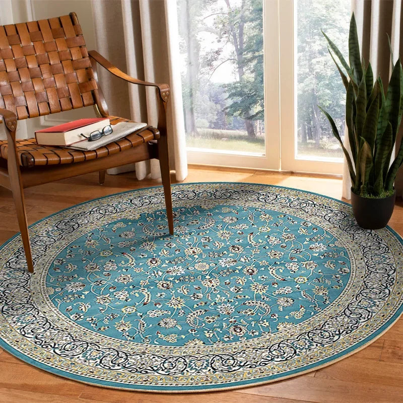 Navak Carpet Vikama Crystal round boho living room carpet ethnic style full cover bedroom study floor mat home rocking chair non-slip carpet
