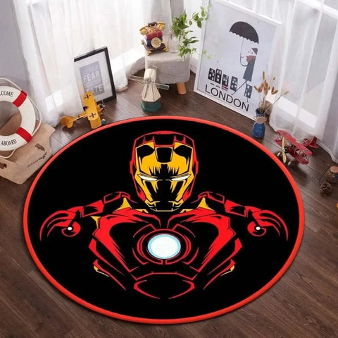 Navak Carpet Daily Picks DISNEY Marvel The Avengers Runder Teppich Anime-Teppich Rutschfeste Spielmatte Niedliche Bodenteppiche für Wohnzimmer, Schlafzimmer, Kindermatten